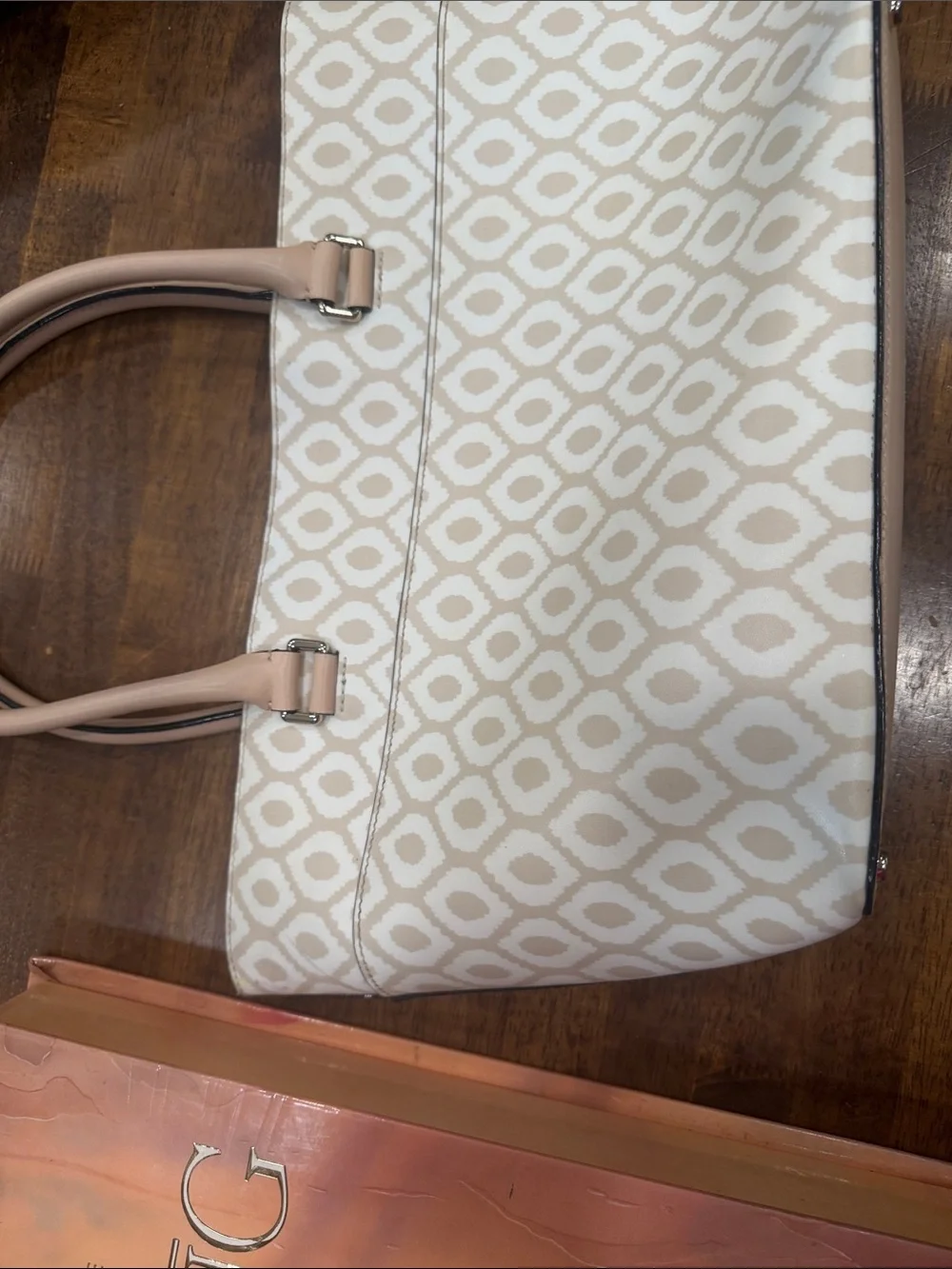 kate spade Cream and Light Tan Patterned Tote